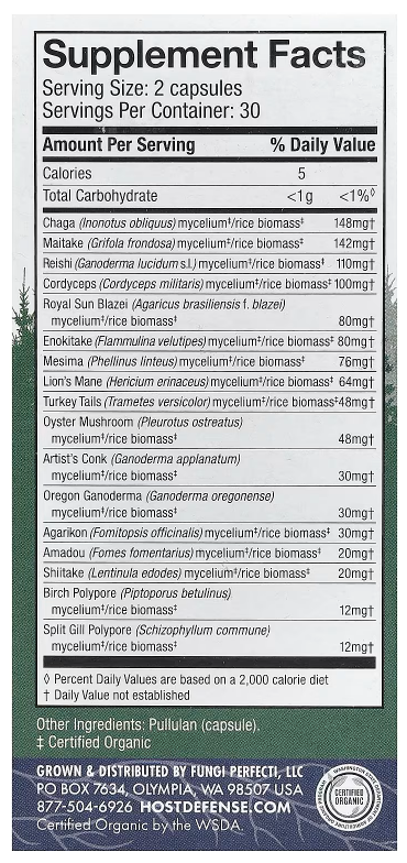 Host Defense, Mushrooms™, MyCommunity®, 60 Capsules