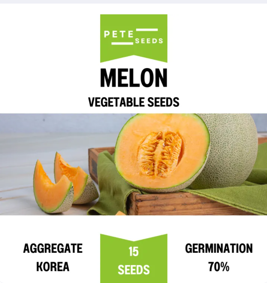 Pete Seeds - Melon - Vegetable Seeds - 15 Seeds