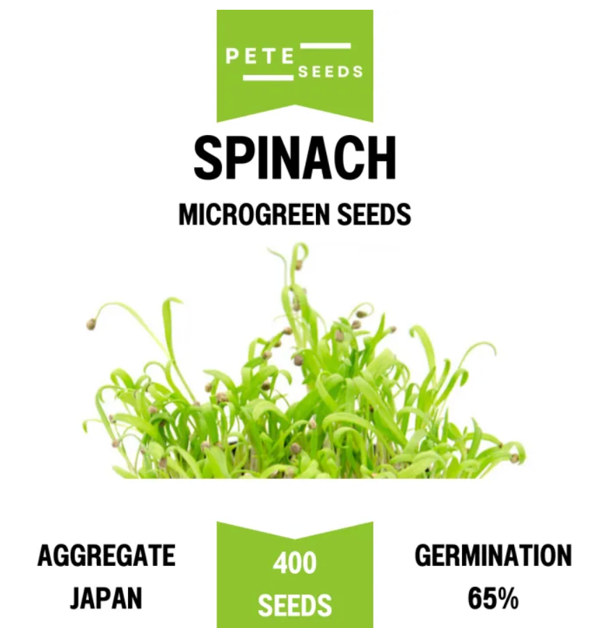 Pete Seeds - Spinach - Microgreen Seeds - 400 Seeds