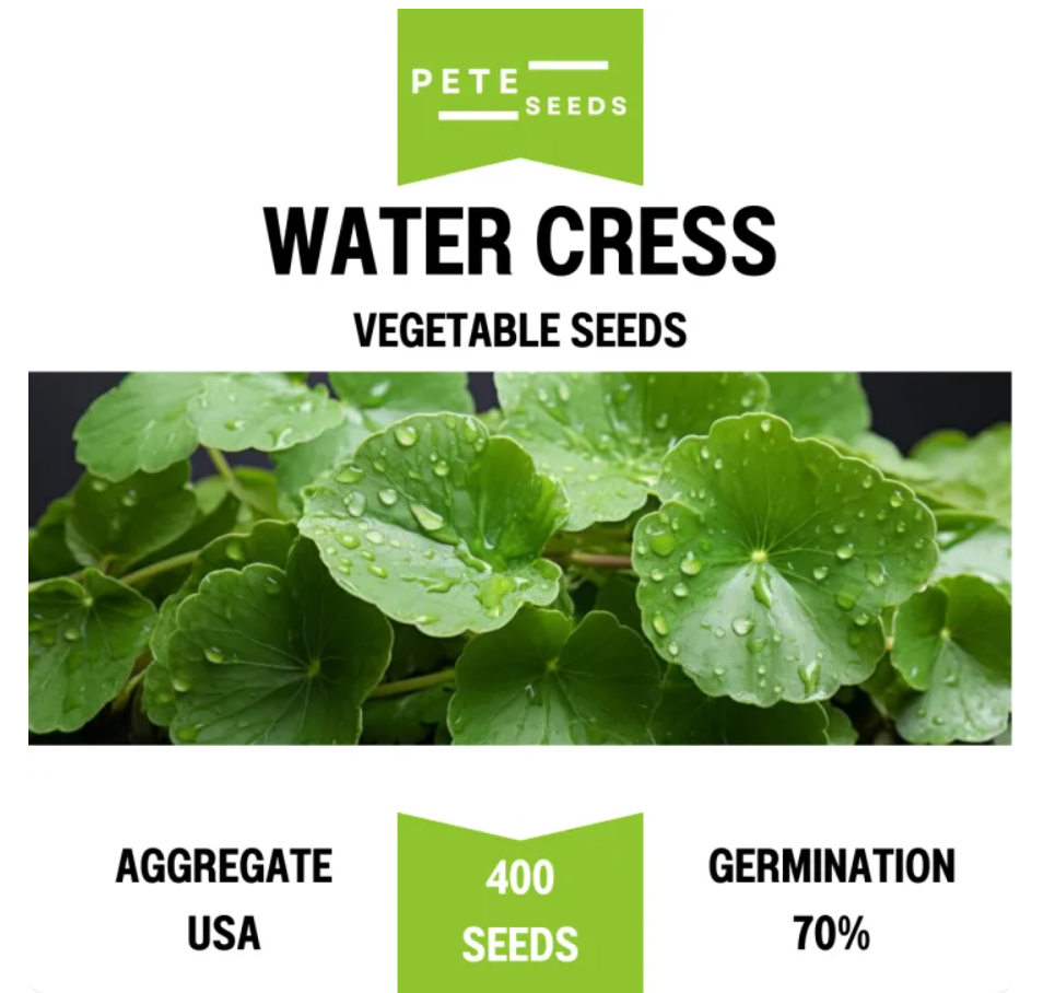 Pete Seeds - Water Cress - Vegetable Seeds - 400 Seeds