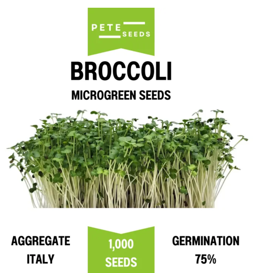 Pete Seeds - Broccoli Sprout - Microgreen Seeds - 1000 Seeds